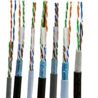 Venta de fábrica Cat5 Cat5e LAN Cable UTP 24AWG PVC chaqueta interior PE chaqueta exterior negro HSYY5 Cable de red 305M
