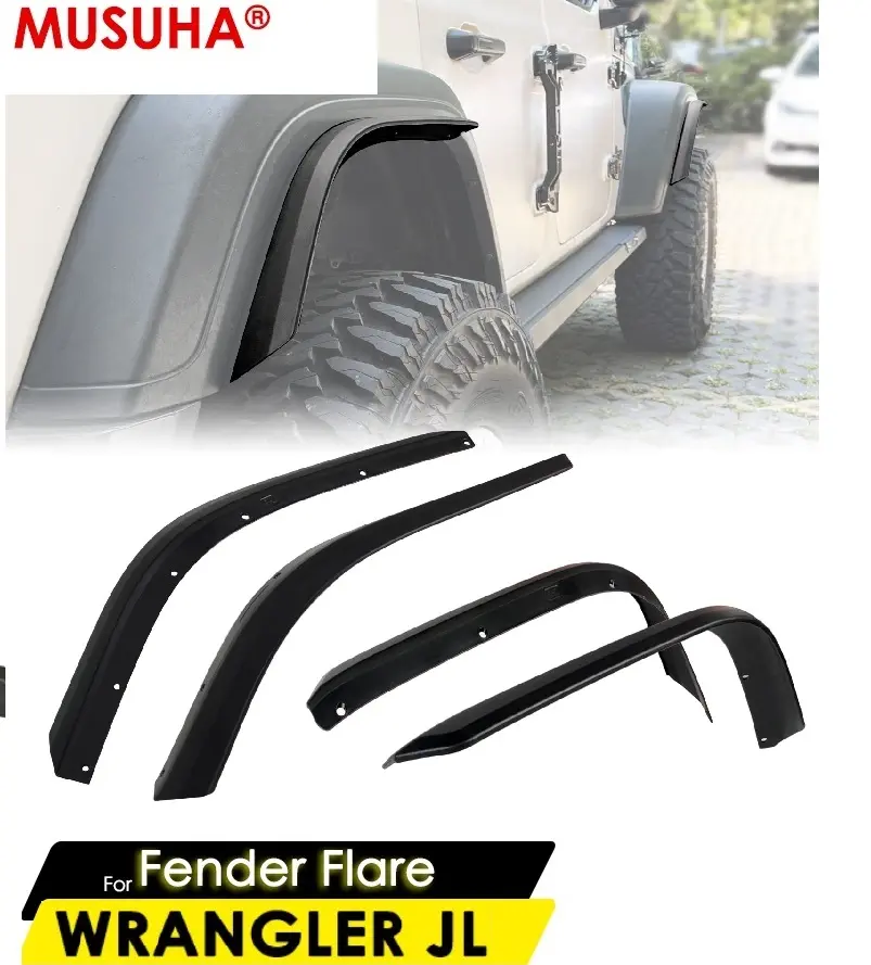 MUSUHA Fender flares Para Jeep Wrangler JL pára-lamas 2018-2023 Fender flares Extensões Guarnição