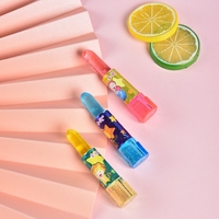 Op Maat Gemaakte Kleurrijke Fruitsmaak Lichtgevende Lippenstift Lolly Boxed Kinderspeelgoed Snoep Zoete Harde Snoep