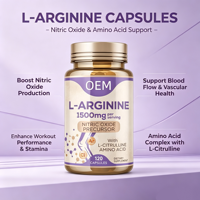 Capsules en vrac OEM 1500mg L-Arginine Citrulline Complexe de précurseur d'oxyde nitrique pour adultes et femmes enceintes souhaitant maintenir une santé optimale