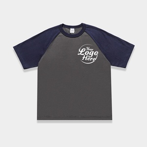 Camiseta informal de manga corta para hombre, camiseta de alta calidad con diseño de mangas raglán en contraste de Color de algodón de verano - Product Image 5