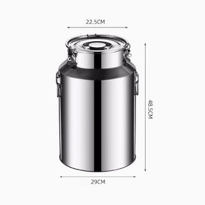 ถังนมสแตนเลส DF22 35 ลิตร ขนาด 29x48.5x22.5 ซม. ภาชนะเก็บอาหารเกรดอาหารพร้อมฝาปิดแบบซีลและหูหิ้วด้านข้าง - Product Image 1