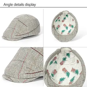 Boina táctica bordada personalizada moda invierno cálido artista hiedra sombrero Lino Otoño e Invierno gorra coreana