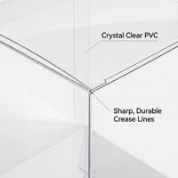 Boîte en plastique PVC transparente, pliable, pour emballage d'autocollants, étui recyclable, conteneur cadeau artisanal, présentoir de cartes transparent, taille personnalisée