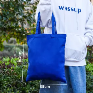 حقائب قماشية بيضاء حسب الطلب من Ruicheng لحياة اليومية حقيبة حمل رخيصة ترويجية عالية الجودة من القطن الكتاني