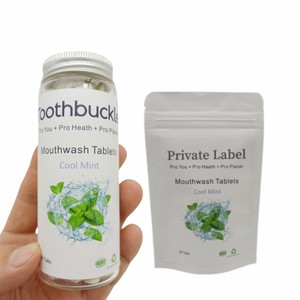 Tabletas de <span class=keywords><strong>Enjuague</strong></span> <span class=keywords><strong>Bucal</strong></span> Sólido de Menta para Viaje, Cero Desperdicio, al por Mayor, con Empaque en Bolsa Sachet - Product Image 2