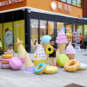 Xmas süsler sahne dev erime şeker sahne reçine dondurma heykeller ekmek dükkanı dekor için - Product Image 6