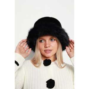 Bonnet en fourrure épaisse de couleur bordeaux, chaud et élégant, chapeau ethnique pour l'extérieur, protection contre le froid, SPK1143 - Product Image 1