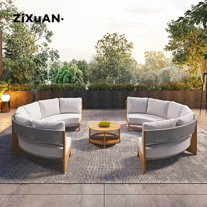 Nordische Terrassen-Hotelmöbel Modernes Einzelsofa Restaurant Garten Pool Aluminium-Stühle Italienische Terrassen-Modulare <span class=keywords><strong>Couch</strong></span> - Product Image 3