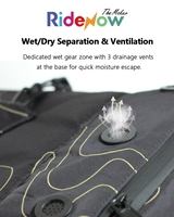 Sac de vélo Ridenow 40L grande capacité, sac à dos convertible, sac de vélo de route VTT, imperméable, rangement pour équipement de vélo, poche pour casque, nylon