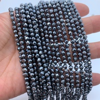 Terahertz — perles rondes brillantes en pierre naturelle pour la fabrication de bijoux, colliers et bracelets, vente en gros, livraison gratuite
