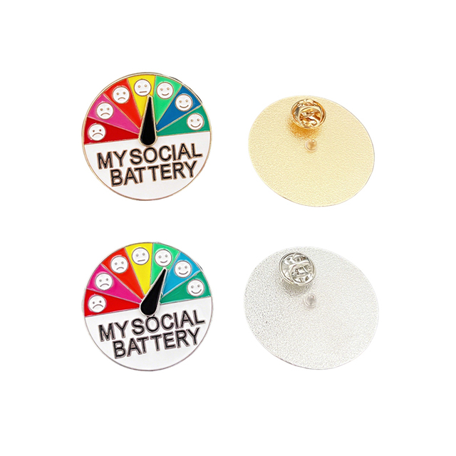 Wholesale Cartoon Rainbow Brooch Social Mood Energy Shifting Badge Custom Hard Soft Enamel Lapel Pin