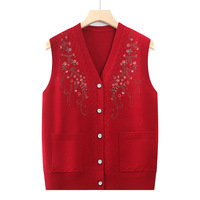Gilet chaud en tricot pour femme, style décontracté, sans manches, pour le printemps et l'automne, pull de grand-mère, sous-vêtement, cardigan