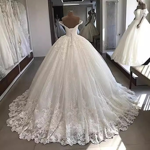 <b>White</b> Ball Gown Wedding Dress Mid-waisted <b>Lace</b> Sweetheart Neckline Backless Long Train Polyester Fiber 002 - Product Image 3