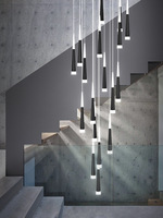 Décoration de maison de luxe, luminaire LED décoratif moderne, lustre, éclairage d'escalier en spirale pour bureau