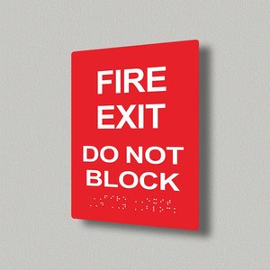 Dấu hiệu thoát hiểm tích hợp chữ nổi quan trọng cho lối thoát khẩn cấp không bị cản trở tại nơi làm việc không gian bán lẻ các tòa nhà cộng đồng - Product Image 2