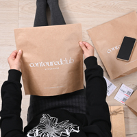Pochette d'Expédition Écologique et Biodégradable, Enveloppe Colis Postale, Sac d'Expédition Vêtements en Papier Kraft Marron avec Logo
