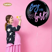 YACHEN – Ballon géant en Latex noir de 36 pouces pour garçon ou fille, Ballon de révélation du sexe, décoration de fête prénatale