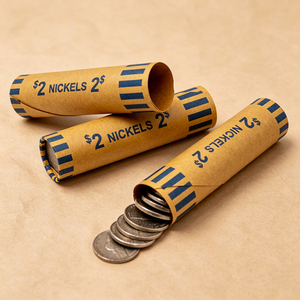 Tubos de Papel Biodegradables para Monedas de un Cuarto, Centavos, Níquel y Diez Centavos, para Empaque de Monedas - Product Image 6
