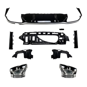 Difusor de Parachoques Trasero Negro con Puntas de Escape, Compatible con <span class=keywords><strong>Mercedes</strong></span> Benz W213 <span class=keywords><strong>Clase</strong></span> <span class=keywords><strong>E</strong></span> E63 <span class=keywords><strong>AMG</strong></span> 2021 <span class=keywords><strong>2022</strong></span> - Product Image 1