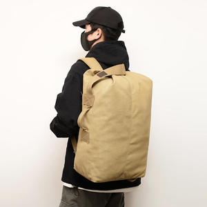 Sac à dos multifonctionnel de grande capacité pour hommes, en toile, pour randonnée, voyage en plein air, sport, sac seau, bagage à main - Product Image 5