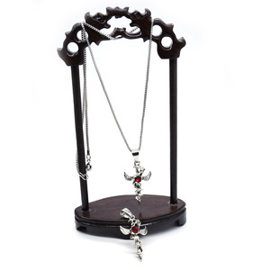 <b>Cross</b> Pendant Necklace With Red Gem Angel Wings Unisex Fashion Jewelry Gift - Product Image 5