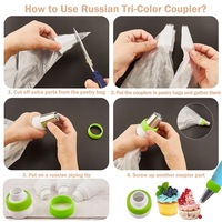 Ensemble de 30 douilles russes pour pâtisserie, avec poche à douille et attaches en silicone, outils de pâtisserie DIY, emballage en sachet, pour l'exportation