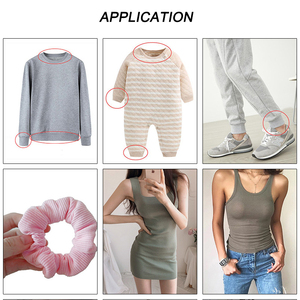 Vải Dệt Kim Sườn <span class=keywords><strong>Polyester</strong></span> 95% <span class=keywords><strong>Polyester</strong></span> 5% Spandex Vải Gân Cổ Áo Trơn Cho Viền Cổ Tay Không Đường May - Product Image 5