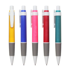 Fournitures de bureau Pointe de balle en plastique rétractable colorée Bleu 0.7Mm Stylo à bille Presse Papeterie - Product Image 1
