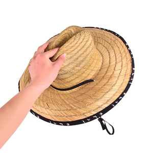Chapeau de cowboy unisexe en paille rayée marron pour l'été, la pêche en mer et la pêche à la ligne, imperméable, pour la pêche à la <span class=keywords><strong>carpe</strong></span> et les sports de plein air - Product Image 1