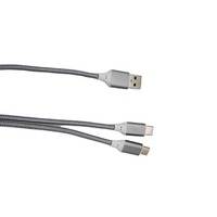 Cable de Carga Rápida USB Tipo C 2 en 1 Personalizado, Macho a Macho, de Nailon, para Teléfonos Móviles, Computadoras, Escáneres de Código de Barras, Impresoras