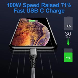 Cable de Carga Rápida Tipo C de 2 m (6 pies) y 100 W para Teléfono Móvil, Compatible con iPhone 15 Pro Max, Samsung Galaxy y Xiaomi - Product Image 4