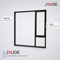 Ventanas de Aluminio con Rotura de Puente Térmico JOUGE Serie 77S, Vidrio Templado de Seguridad Low-E para Suministro Global