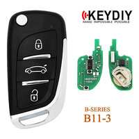 Llave de Coche Keydiy KD ABS+Metal Negra con Hoja sin Cortar, Opción de Logotipo Personalizado para Modelos KD900/URG200/KD-X2 Mini B01-B32