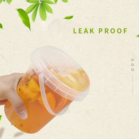 Aanpasbare wegwerp plastic bakjes van 32 ounce, transparant, voor melkthee/fruit, met logo, deksels en rietjes