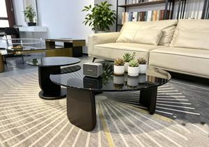 Modern <b>Nesting</b> <b>Coffee</b> <b>Table</b> Set <b>Round</b> Tempered Glass Top Metal Frame Contemporary Living Room Furniture - Product Image 6