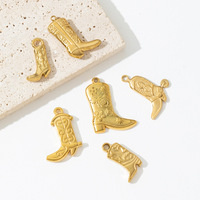 Breloques personnalisées en acier inoxydable doré pour bottes en jean, pendentifs faits main DIY pour colliers et bracelets