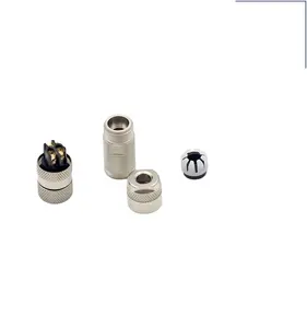 Circular Sensor M8 3Pole Female Metal Shielded Cable Mount Connectors Waterproof IP67 For Industrial Automation Signals