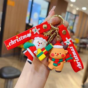 Porte-clés de Noël en forme de dessin animé, Père Noël, cadeau, poupée 3D, pendentif de sac, porte-clés de voiture, cadeau de Noël - Product Image 4