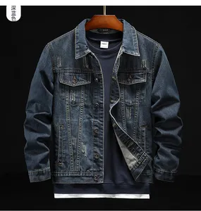 Personalizado de alta qualidade bordado design elegante esportes chaqueta de jean para hombre streetwear denim para homens jeans jaqueta 2