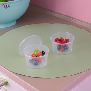 Boîte en plastique ronde directe d'usine 350ml 500ml 600ml 700ml 1000ml, approvisionnement jetable de récipient de préparation de repas - Product Image 1