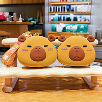 Porte-monnaie Capybara en silicone mignon de haute qualité, porte-clés PVC, breloque de sac, cadeau créatif pour couple Capybara, petit cadeau très prisé