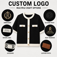 Suéter de Punto Fino con Logotipo Personalizado para Mujer, Cuello Redondo, Informal de Verano, Ligero, Suministro de Fábrica