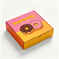 Boîte à donuts en carton biodégradable avec laminage mat de luxe, livraison express 72H, emballage pour boulangerie