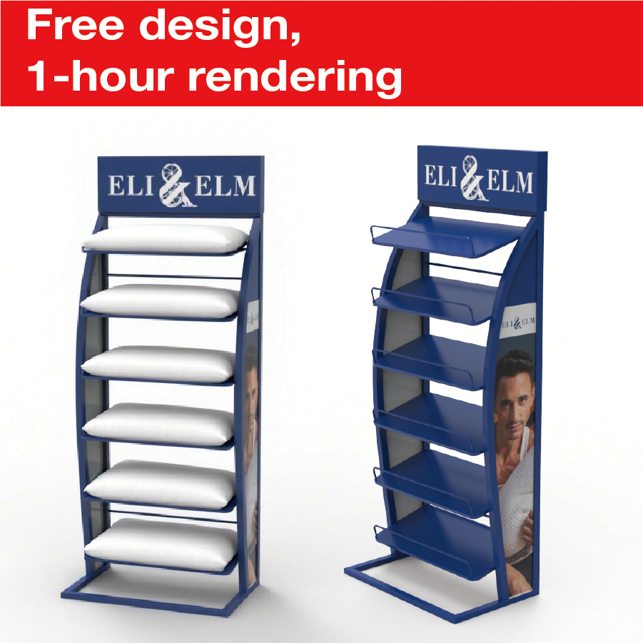 Customized Metal Pillow Display Stand for Supermarket Shelves for Storefront Presentation — view 3