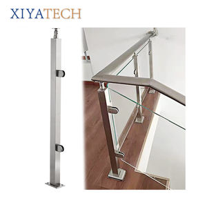 XIYATECH Barandilla de vidrio de poste de acero inoxidable moderna con pasamanos seguro para balcones al aire libre e instalaciones de cercado - Product Image 5