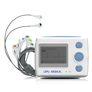 LEPU Echtzeit-Wellenform anzeige Herz Ekg EKG Holter Recorder Maschinen halter EKG-Monitor Gerät 12 Kanal 24 Stunden