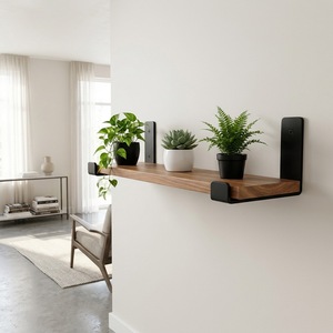 Black Powder Coated Metal Wall <strong>Shelf</strong> <strong>Scaffold</strong> <strong>Board</strong> Bracket - Product Image 2