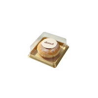 Square Slice Cake Box Elegant Gold Bakery Small Plastic Packaging Supplies Brownie Sandwich Disposable Individual Pack Donut Box