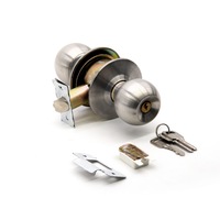 Serrure à levier tubulaire en acier inoxydable de qualité américaine, sans clé, 60 mm, Cerradura De Pomo Chapa, cylindre de porte, serrure à bille
